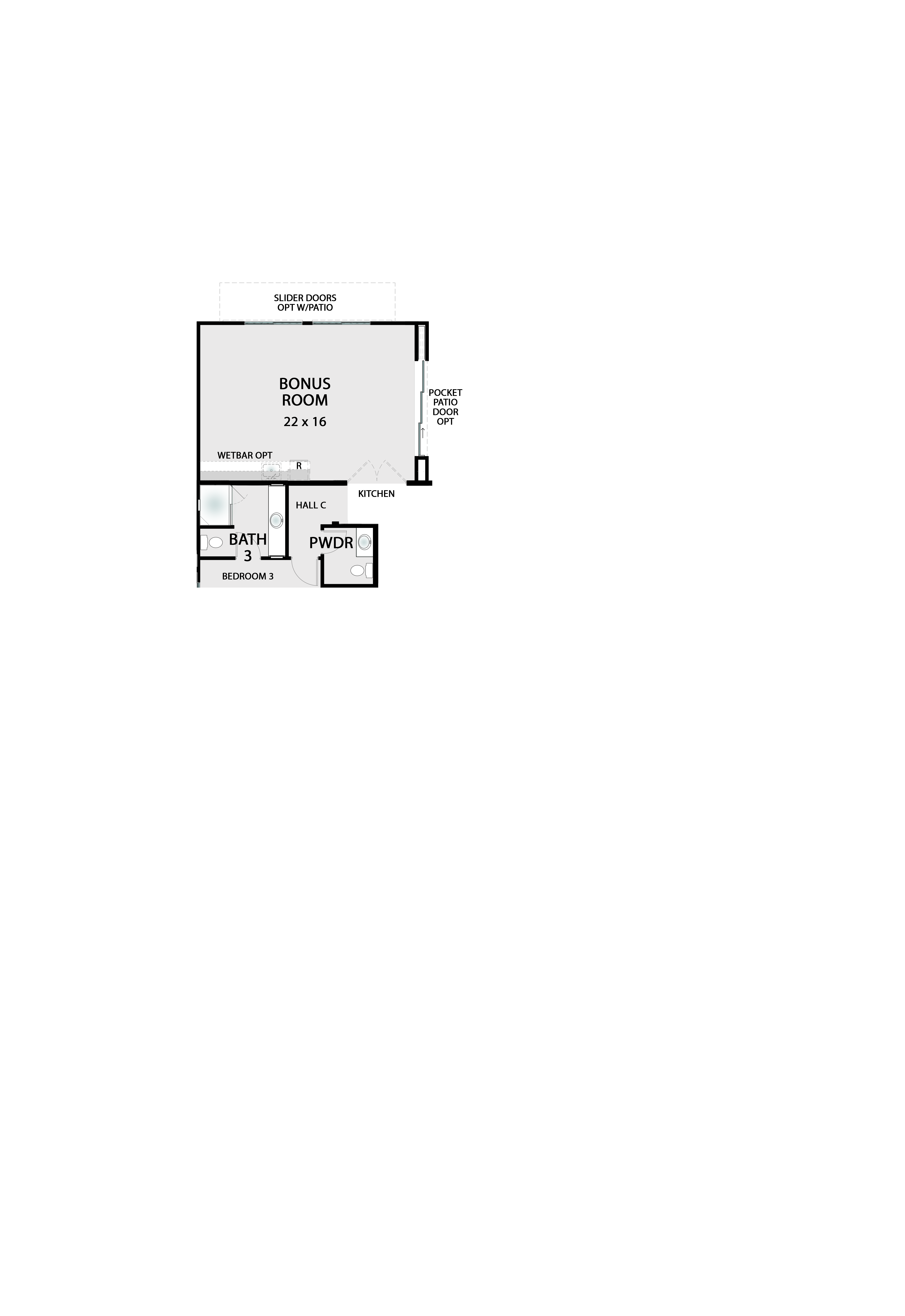 Bonus Room overlay — replaces Bedroom 4 with large bonus room
